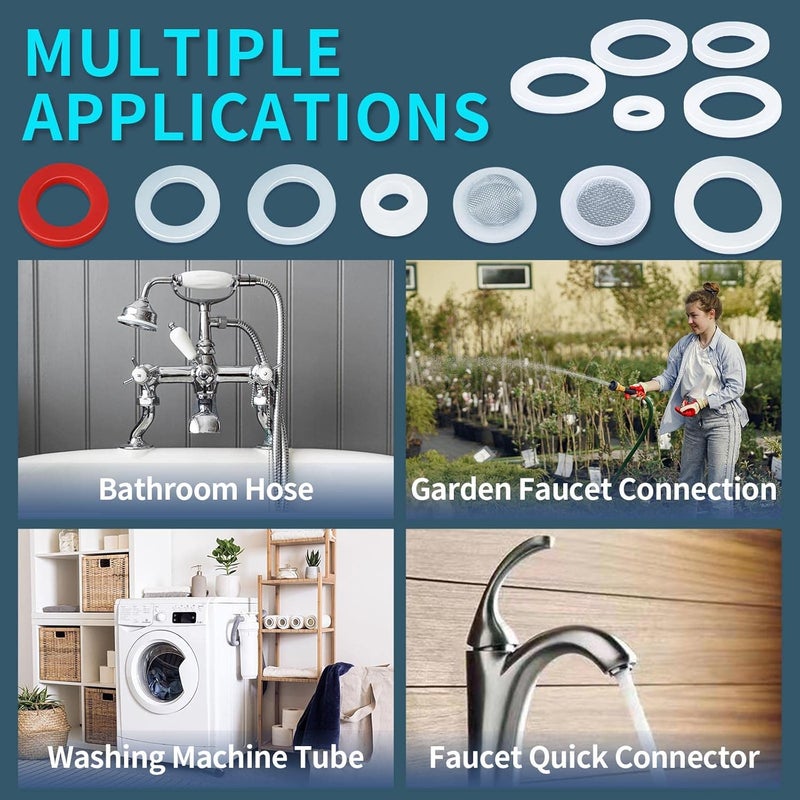 Keze 660 PCS 18 Size Clear Food Grade Silicone O Ring Assortment Kit and 14 Size Silicone Washer Set,Silicone O Ring for Seal Plumbing Faucet Hose - Image 5